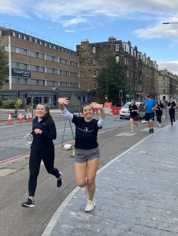 Young staff on group 5km run