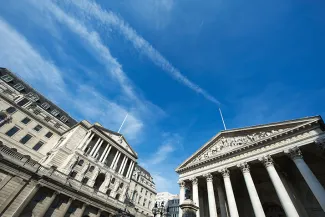 Buildings against blue sky