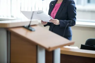 Women giving evidence in court