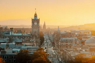 High angle view of Edinburgh, Scotland