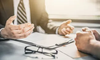 two people having a meeting