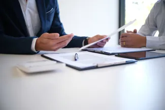 paperwork on a table