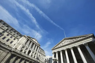 Buildings against blue sky