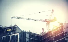 Crane on building site
